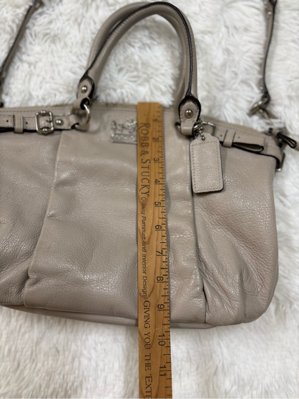 Coach Leather Satchel in Light Taupe with Gold Hardware - Picture 13 of 15